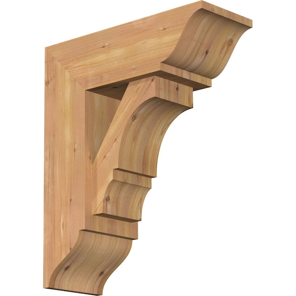 Ekena Millwork Balboa Traditional Smooth Bracket w/ Offset Brace, Western Red Cedar, 7 1/2"W x 20"D x 24"H BKT0806X20X24BOA01SWR - main